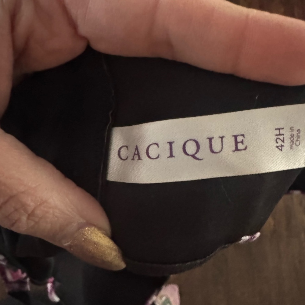 Cacique Black and Purple Floral Bra - Picture 2 of 4